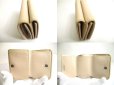 Photo8: BALENCIAGA Beige Leather Trifold Cash Mini Wallet Purse #a494