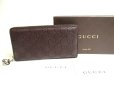 Photo1: GUCCI Guccissima Dark Brown Leather Round Zip Long Wallet #a504 (1)