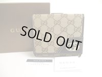 GUCCI GG Canvas Brown Leather Bifold Wallet Compact Wallet #a506