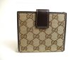 Photo2: GUCCI GG Canvas Brown Leather Bifold Wallet Compact Wallet #a506 (2)