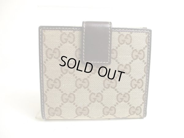 Photo2: GUCCI GG Canvas Brown Leather Bifold Wallet Compact Wallet #a506