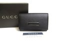 Photo1: GUCCI Black Leather 6 Pics Key Chain #a507 (1)