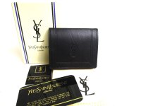 Yves Saint Laurent Vintage Japan Limited Black Leather Coin Purse #a510