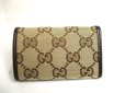 Photo2: GUCCI GG Beige Canvas Brown Leather 6 Pics Key Chain #a511 (2)