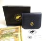 Photo1: HUNTING WORLD Navy blue Leather Flap Coin Purse #a514 (1)