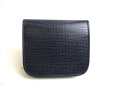 Photo2: HUNTING WORLD Navy blue Leather Flap Coin Purse #a514 (2)