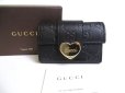 Photo1: GUCCI Guccissima Black Leather Heart Motif 6 Pics Key Chain #a518 (1)