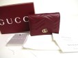 Photo1: GUCCI GG Marmont Bordeaux Leather Bifold Wallet Compact Wallet #a520 (1)