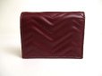 Photo2: GUCCI GG Marmont Bordeaux Leather Bifold Wallet Compact Wallet #a520 (2)