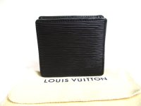 LOUIS VUITTON Epi Black Leather Coin Purse Porto Monnaie Boite #a522