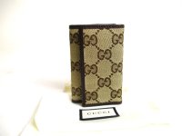 GUCCI GG Brown Canvas and Leather 6 Pics Key Chain #a526