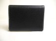 Photo2: FENDI Black Leather Gold H/W Bifold Wallet Compact Wallet #a527 (2)