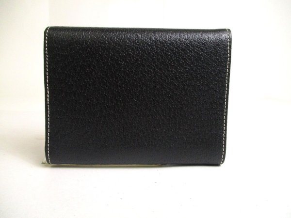 Photo2: FENDI Black Leather Gold H/W Bifold Wallet Compact Wallet #a527