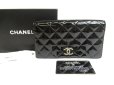 Photo1: CHANEL CC Logo Black Patent Leather Flap Long Wallet Purse #a532 (1)