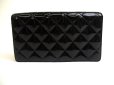 Photo2: CHANEL CC Logo Black Patent Leather Flap Long Wallet Purse #a532 (2)