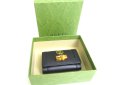 Photo12: GUCCI Double G Bamboo Black Leather 6 Pics Key Chain #a533