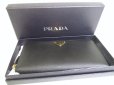 Photo12: PRADA Saffiano Leather Gold H/W Large Round Zip Long Wallet #a538