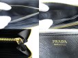 Photo9: PRADA Saffiano Leather Gold H/W Large Round Zip Long Wallet #a538