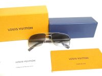 LOUIS VUITTON Metal Gray Eye Wear Pilot Attitude Sunglasses #a540