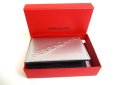 Photo12: Salvatore Ferragamo Logo Silver Black Leather Business Card Holder #a543