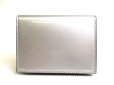 Photo2: Salvatore Ferragamo Logo Silver Black Leather Business Card Holder #a543 (2)