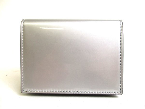 Photo2: Salvatore Ferragamo Logo Silver Black Leather Business Card Holder #a543