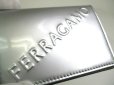 Photo9: Salvatore Ferragamo Logo Silver Black Leather Business Card Holder #a543