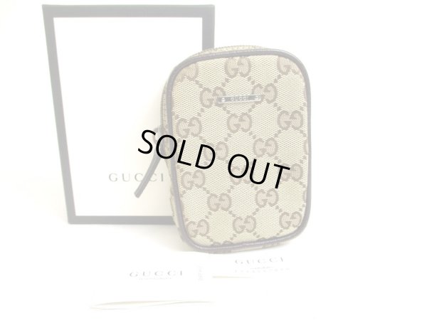 Photo1: GUCCI Beige GG Canvas Cigarette Case Pouch #a544