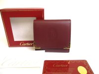 Cartier Must de Cartier Bordeaux Leather Coin Purse #a546