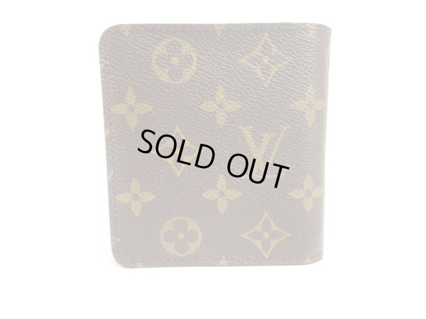 Photo2: LOUIS VUITTON Monogram Brown Leather Bifold Wallet Compact Zippe #a553
