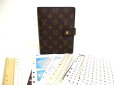 Photo1: LOUIS VUITTON Monogram Document Holders Medium Ring Agenda Cover #a557 (1)