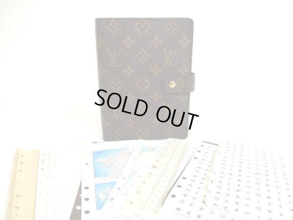 Photo1: LOUIS VUITTON Monogram Document Holders Medium Ring Agenda Cover #a557