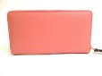 Photo2: GUCCI GG Marmont Ribbon Motif Pink Leather Round Zip Wallet #a558 (2)