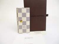 LOUIS VUITTON Damier Azur Leather Multicles 4 Key Chain #a559