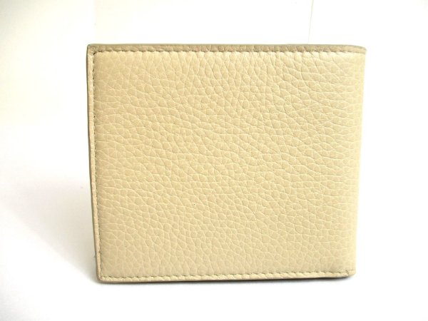 Photo2: DOLCE & GABBANA Beige Leather Bifold Bill Wallet Purse #a560