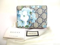 GUCCI GG Coating Canvas Leather Blooms Bifold Wallet Compact Wallet #a561