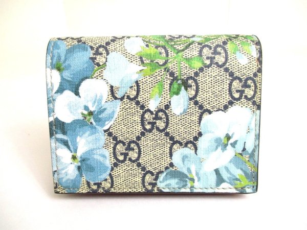 Photo2: GUCCI GG Coating Canvas Leather Blooms Bifold Wallet Compact Wallet #a561