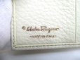 Photo10: Salvatore Ferragamo Gancini White Leather Gold H/W Bifold Wallet #a562