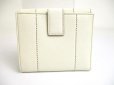 Photo2: Salvatore Ferragamo Gancini White Leather Gold H/W Bifold Wallet #a562 (2)