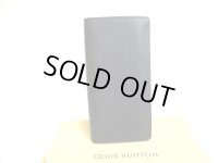 LOUIS VUITTON Ardoise Taiga Leather Flap Bill Wallet Portefeuille Long #a563