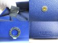 Photo10: BVLGARI Blue Leather Logo Clip Flap Long Wallet #a567