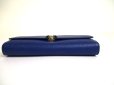 Photo5: BVLGARI Blue Leather Logo Clip Flap Long Wallet #a567