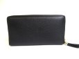 Photo2: GUCCI Interlocking G Black Leather Round Zip Long Wallet #a574 (2)