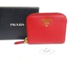 Photo1: PRADA Saffiano Red Leather Coin Case Purse #a577 (1)