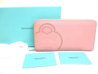 Tiffany & Co. Return to Tiffany Pink Leather Large Zip Wallet #a579