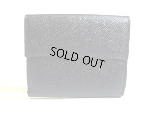 Photo2: BVLGARI Black Leather Bifold Wallet Compact Wallet #a581