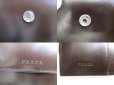 Photo10: PRADA Dark Brown Leather Trifold Wallet Compact Wallet #a582