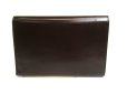 Photo2: PRADA Dark Brown Leather Trifold Wallet Compact Wallet #a582 (2)