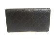 Photo2: GUCCI Guccissima Black Leather Trifold Long Flap Wallet #a584 (2)