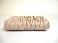 Photo6: miu miu Beige Matelasse Beige Leather Card Case Card Holder #a587